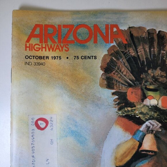 Arizona Highways October 1975 Kachina Doll Copper Industry Vintage Art Barzona - Picture 2 of 12
